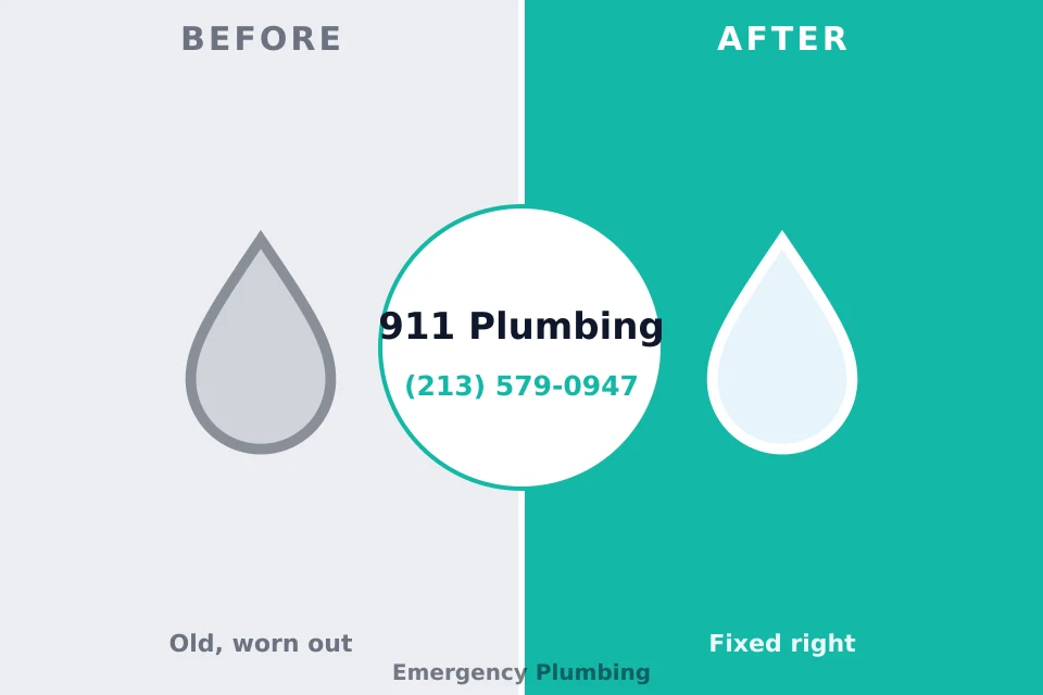 Before and after: plumbing repair Baiting Hollow, NY